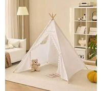 Shein 1 pieza Carpa blanca portátil, carpa interior tipo tipi, carpa para acampar al aire libre