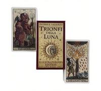 Shein 1 pieza - Carta del Tarot El Rey de la Luna - Juego de Cartas de Oráculo Astrológicas, Tablero Ilustrado del Juego de la Luna, 4.13*2.44 Pulgadas, 146