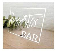 Shein 1 pieza Cartel de mesa de postre || Letrero de boda de acrílico Rótulo de mesa de hors d'oeuvres y tarta Letrero de barra de dulces para despedida de