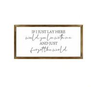 Shein 1 pieza Cartel de pared de madera estilo campestre "Si me acuesto aquÃ" - Decoración encantadora para el dormitorio, oficina, sala de estar, dormito