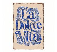 Shein 1 Pieza Cartel de pared de madera vintage "La Dolce Vita" - Fácil de instalar, con agujeros previamente perforados, perfecto para la decoración del ho