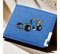 Shein 1 pieza Cartera de lona con estampado de coche de carreras de dibujos animados, adecuada para uso diario - Duradera, portátil, plegable, lavable a man