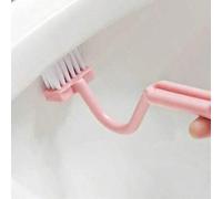 Shein 1 pieza Cepillo de baño con mango extendido - Cabeza en forma de V apta para espacios estrechos, limpieza de baño y cocina, utilizable en las 4 estaci