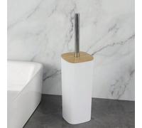 Shein 1 pieza Cepillo de baño de bambú de mango largo sin punto ciego para limpieza del baño y decoración del hogar en otoño