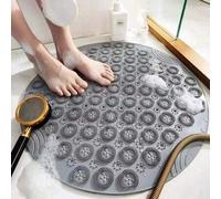 Shein 1 pieza Cepillo de baño de succión de cristal redondo de material PVE, antideslizante, sin accesorios adicionales necesarios, alfombra redonda antides