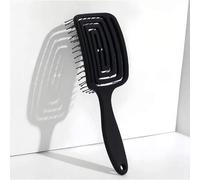 Shein 1 pieza Cepillo de pelo popular con diseño de laberinto, peine de peinado de cabello seco transpirable mágico para mujeres (negro), adecuado para viaj