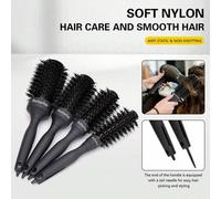 Shein 1 pieza Cepillo de pelo redondo iónico profesional, cilindro de metal antiestático, cerdas de nailon, mango con peine para seccionar el cabello - Para