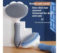 Shein 1 pieza Cepillo desescamador para mascotas, herramienta de acicalado para eliminación de pelo de perro y gato, peine desenredante para poodle, caniche