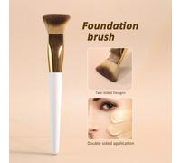 Shein 1 pieza Cepillo estereoscópico multifuncional de doble cara, adecuado para rubor en polvo, maquillaje de base, maquillaje de base de alto brillo, cerd