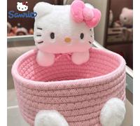 Shein 1 pieza Cesta de almacenamiento de gran capacidad de Hello Kitty - Adorable cesta de almacenamiento rosa, almacenamiento de artículos para bebé, escri