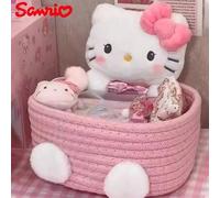 Shein 1 pieza Cesta de almacenamiento Sanrio Hello Kitty Kawaii Lindo caja de almacenamiento de cosméticos y juguetes decoración de dormitorio regalo de cum