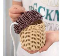 Shein 1 pieza Cesta de nuez linda, Bolso de hombro con forma de nuez, Cesta de almacenamiento tejida a mano de vid, Utilizada para turismo, festival o decor