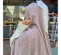 Shein 1 pieza Chal de cachemira con estampado de paisley, chal de cachemira jacquard para mujer, chal de punto cálido para el invierno, hijab musulmán