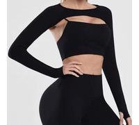 Shein 1 pieza Chal de yoga/danza de primavera/verano, cubre deportivo para mujeres, bolero de unicolor para fitness, camisa envolvente para actividades, cha