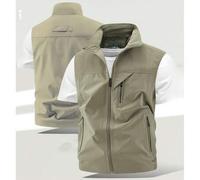 Shein 1 pieza Chaleco casual de viaje para hombre, ropa de trabajo para fotografía, chaleco casual de utilidad para exteriores