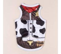 Shein 1 pieza Chaleco multicolor con diseño mono de vaquero/western para mascotas, antiparasitario, reduce la pérdida de pelo, aislante, transpirable para u