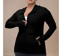 Shein 1 pieza Chaqueta con capucha y cremallera para mujer de talla grande, unicolor, manga larga, ropa deportiva para entrenamiento, yoga, correr