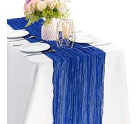 Shein 1 pieza Cheesecloth de color azul marino para camino de mesa, estilo bohemio, con opciones de varios tamaños, adecuado para decoración de mesa de come