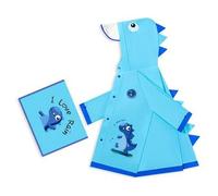 Shein 1 pieza Chubasquero estilo mochila invisible para niños, diseño original de dinosaurio, ligero de EVA, tela suave y cómoda, ala ancha, para niños y ni