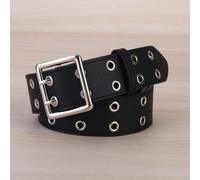 Shein 1 pieza Cinturón cuadrado con hebilla de ojal negro, decoración de estilo casual, de negocios, novio, esposo, padre, regalo para hombres, uso diario,