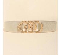 Shein 1 pieza Cinturón elástico de triple anillo de alta gama de marca europea y americana para decoración de vestidos, camisas de mujeres, verano, escuela,