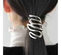 Shein 1 pieza Clip para el cabello con forma de serpiente de color platino para mujer, accesorio para el cabello de calle, clips para el cabello, pasadores