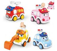Shein 1 pieza Coche de juguete de ambulancia, coche de policía y camión de bomberos con diseño de dibujos animados, de operación manual, Body de plástico co