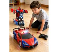 Shein 1 pieza Coche robot transformable con control remoto de 2.4GHz, coche teledirigido de araña a escala 1:18 con luces LED giratorias de 360°, juguete ro