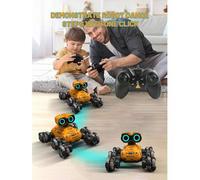 Shein 1 pieza Coche teledirigido de 8 ruedas para acrobacias (para niños de 6 a 13 años, regalo de cumpleaños), juguete robot Wally con función de demostrac
