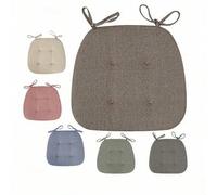 Shein 1 pieza Cojín de silla de lino, cojín de silla con forma de herradura transpirable para todo el año, universal para hogar, oficina, regalos de estudia