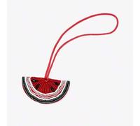 Shein 1 pieza Colgante de bolso de sandía estilo isla de verano hecho a mano con cuentas, colgante de sandía con diamantes incrustados, accesorios de estilo