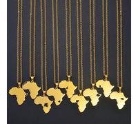 Shein 1 pieza Colgante de collar de acero inoxidable de 3CM con mapa de Nigeria, Ghana, Marruecos y Camerún