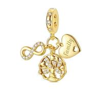 Shein 1 pieza Colgante del árbol de la vida con símbolo de infinito dorado, adecuado para pulseras, collares, cuentas, se puede usar para hacer joyas DIY, u