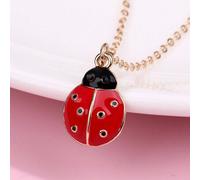 Shein 1 Pieza Collar Colgante De Mariquita Roja Y Negra, De Aleación De Zinc Con Aceite, Lindo Y Adecuado Para El Uso Diario De Niñas