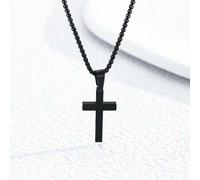 Shein 1 pieza Collar con colgante de cruz minimalista y de moda para niños, material de acero inoxidable, adecuado para niños, accesorio de ropa urbana, uso