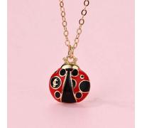 Shein 1 pieza Collar con colgante de mariquita de aleación de zinc para niñas, joyería de esmalte linda para uso diario