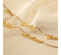 Shein 1 pieza Collar de acero inoxidable personalizado de forma mínima, collar de alta calidad chapado en oro de 18K, regalo personalizado para esposa, madr