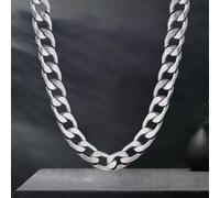 Shein 1 pieza Collar de cadena NK plateado de 16/20/24 pulgadas para niños, estilo punk hip-hop, joyería de acero inoxidable, accesorio de moda urbana para