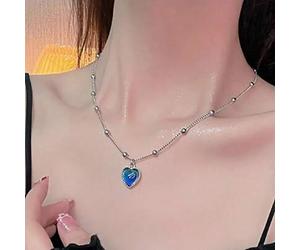 Shein 1 pieza Collar de corazón con cambio de color sensible a la temperatura estilo Ins para mujeres, adecuado para diferentes temperaturas, desbloquea dif