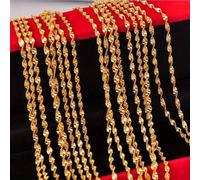 Shein 1 pieza collar de gran tamaño con patrón de onda chapado en oro de 18K para mujer, se puede combinar con diferentes colgantes, adecuado para hacer jo
