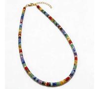 Shein 1 pieza Collar gargantilla de 7 chakras para mujeres, collar de cuentas de piedras naturales, collar de energía espiritual de sanación Reiki Yoga, joy