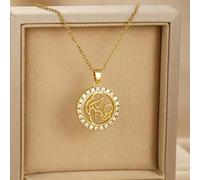 Shein 1 pieza Collar personalizado de acero inoxidable con colgante de moda de mamá y bebé, regalo del Día de la Madre para la querida mamá