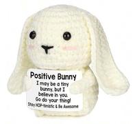 Shein 1 pieza Conejito tejido a mano que transmite un mensaje sincero: "Puede que sea un conejito, ¡pero creo en ti! ¡Ve y haz lo tuyo!" Con su diseño encan
