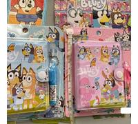 Shein 1 pieza Conjunto de mini bloc de notas portátil con figura de Bluey, el anime. Cuaderno portátil con bolígrafo de dibujos animados, muy adecuado para