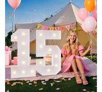 Shein 1 pieza Conjunto de números de marquesina, números luminosos, números de mosaico para globos, marco digital LED de 73 cm / 28.7 pulgadas, panel de KT,