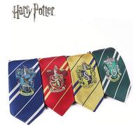 Shein 1 pieza Corbata con licencia oficial de Harry Potter, Hogwarts Gryffindor Slytherin Ravenclaw , con nudo manual, insignia a rayas, estilo universitari
