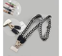 Shein 1 pieza Cordón ajustable de teléfono para cruzar el Body, correa tejida larga y versátil de estilo elegante con decoración de perla falsa como regalo