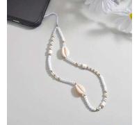 Shein 1 pieza Cordón para teléfono con decoración de concha, cuentas de arcilla y perla falsa, estilo bohemio, como regalo para la madre, la familia, los am