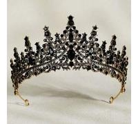 Shein 1 pieza Corona de Tiara de Boda de Cristal Plateada, Tocado Real de Reina Nupcial para Cumpleaños, Concurso de Belleza, Baile de Graduación