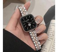 Shein 1 pieza Correa de reloj unisex de acero inoxidable, compatible con Apple Watch de 49mm, 46mm, 45mm, 44mm, 42mm, 41mm, 40mm, 38mm, en color plateado/or
